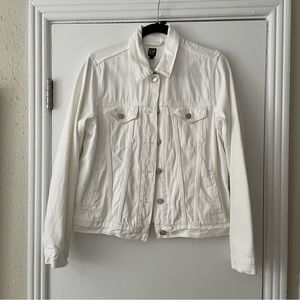 Gap white denim jacket